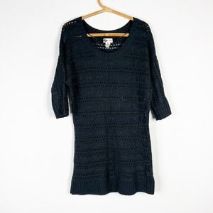 SO black knit long sweater 3/4 length sleeve size XL
